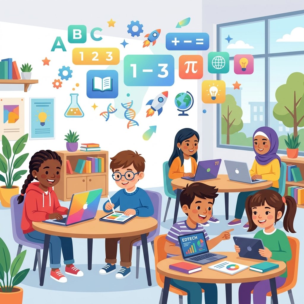 K-8 Kids Learning Happily