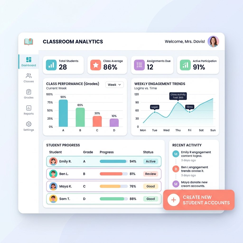 Teacher Portal Dashboard Mockup